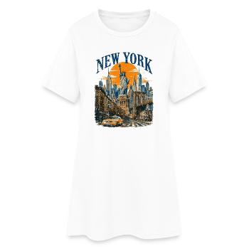 Vintage USA New York City Skyline NEW-YORK - Robe T-shirt Femme - blanc - Devant