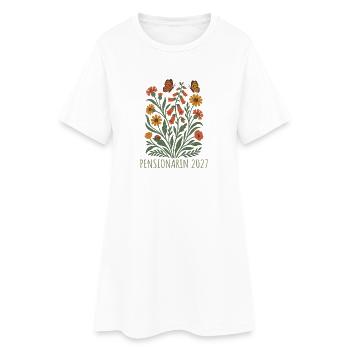 Pensioner 2027 Wildflowers with butterflies - Women’s T-Shirt Dress - white - Front