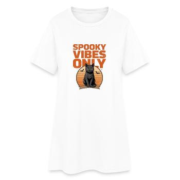Black Cat Halloween – Ambiances Effrayantes Uniquement - Robe T-shirt Femme - blanc - Devant