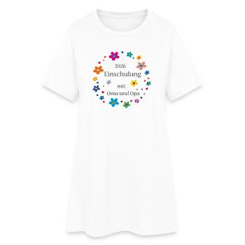 Einschulung 2026  - Frauen T-Shirt-Kleid - Weiß - Vorne