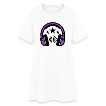 Logo sonore des écouteurs DJ - Robe T-shirt Femme - blanc - Devant