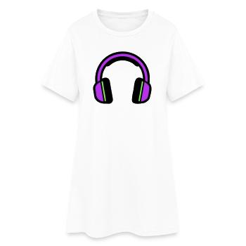Silhouette musicale des écouteurs - Robe T-shirt Femme - blanc - Devant