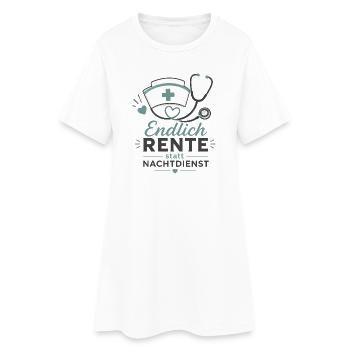 Endlich in Rente – Krankenschwester & Stethoskop - Frauen T-Shirt-Kleid - Weiß - Vorne