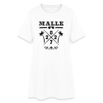 Malle 2027 - Frauen T-Shirt-Kleid - Weiß - Vorne