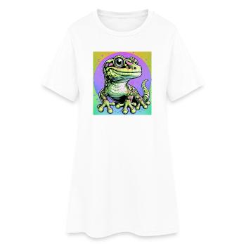 Gecko - Robe T-shirt Femme - blanc - Devant