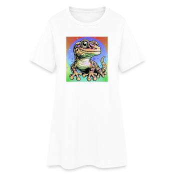 Gecko - Robe T-shirt Femme - blanc - Devant