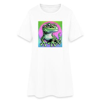 Gecko - Robe T-shirt Femme - blanc - Devant