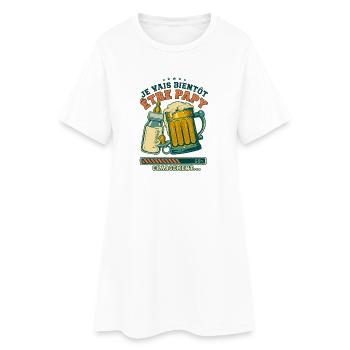 Futur Papy Humour Annonce Grossesse - Robe T-shirt Femme - blanc - Devant