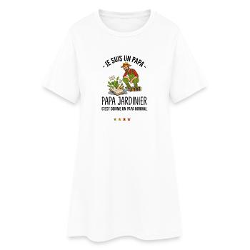 Papa Jardinier Cultivé Humour Fête des Pères - Robe T-shirt Femme - blanc - Devant