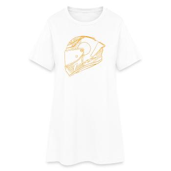Casque orange néon - Visolière - Robe T-shirt Femme - blanc - Devant