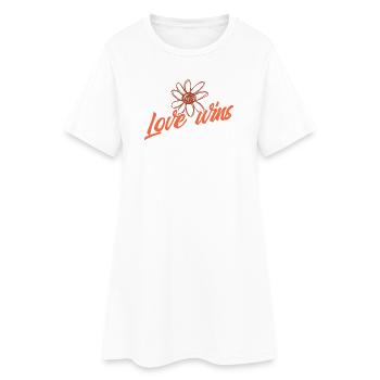 Love Wins Blüten Doodle - Frauen T-Shirt-Kleid - Weiß - Vorne