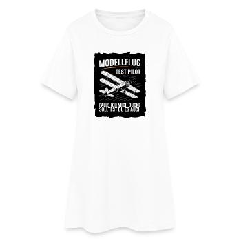  Modellflug Test Pilot Falls Ich Mich Ducke - Frauen T-Shirt-Kleid - Weiß - Vorne
