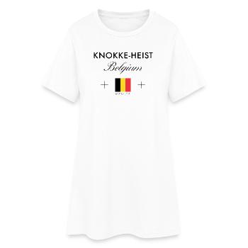 Knokke Heist Belgium Coordinates Travel Souvenir - Women’s T-Shirt Dress - white - Front