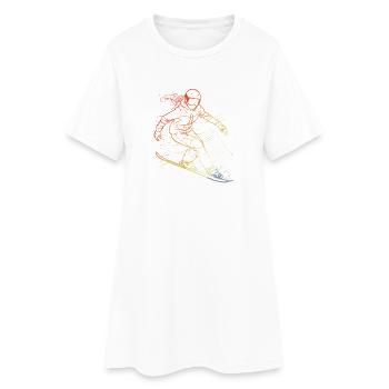 Fille du snowboard vintage - Robe T-shirt Femme - blanc - Devant