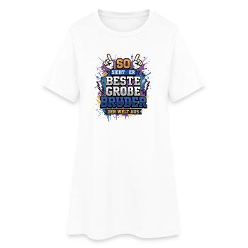 So sieht der beste große Bruder der welt aus - Frauen T-Shirt-Kleid - Weiß - Vorne