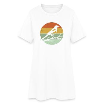 Oiseau pie animal - Robe T-shirt Femme - blanc - Devant