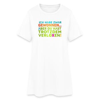 Gewonnen-Verloren  - Frauen T-Shirt-Kleid - Weiß - Vorne