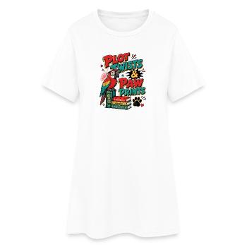 Books & Pets Parrot Reader Gift - Women’s T-Shirt Dress - white - Front