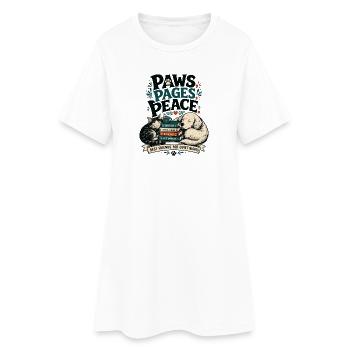 Livres Animaux de compagnie Chat Chien Cadeau pour lecteurs - Robe T-shirt Femme - blanc - Devant