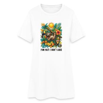 Funny sarcastic fun fact I don't care - Women’s T-Shirt Dress - white - Front
