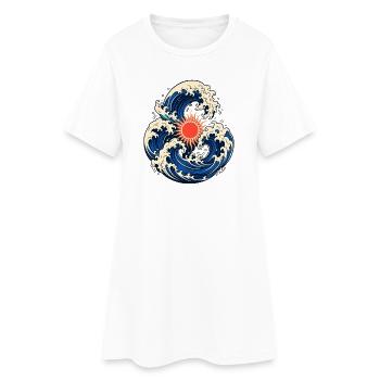 Vagues océaniques solaires - Robe T-shirt Femme - blanc - Devant