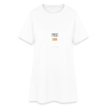 Conception de la typographie géométrique motivante Fear Less - Robe T-shirt Femme - blanc - Devant