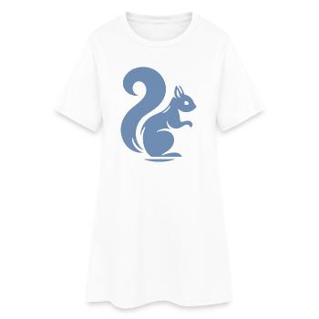 Silhouette minimaliste d’écureuil avec noix - Robe T-shirt Femme - blanc - Devant
