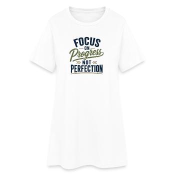 Concentrez-vous sur le progrès, pas sur la perfection - Robe T-shirt Femme - blanc - Devant