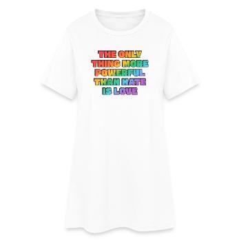 Pouvoir arc-en-ciel de l’amour avant la haine - Robe T-shirt Femme - blanc - Devant