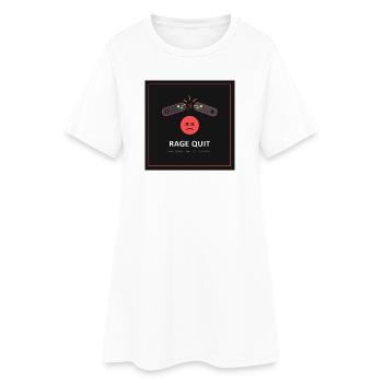 Rage Quit – Humorvoller Gamer - Frauen T-Shirt-Kleid - Weiß - Vorne
