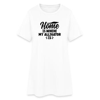 Home Is Where My Alligator Is - Women’s T-Shirt Dress - white - Front