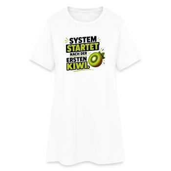 System startet nach der ersten Kiwi - Frauen T-Shirt-Kleid - Weiß - Vorne
