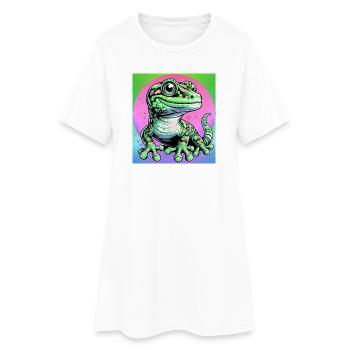 Gecko - Robe T-shirt Femme - blanc - Devant