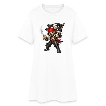 Pirate with red headscarf - Women’s T-Shirt Dress - white - Front