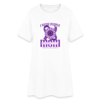 Purple Memory for Mom – Sunflower - Women’s T-Shirt Dress - white - Front