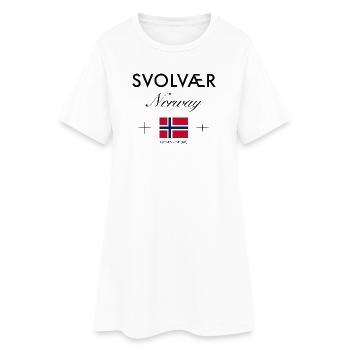 Svolvær Norway Coordinates Travel Souvenir - Women’s T-Shirt Dress - white - Front