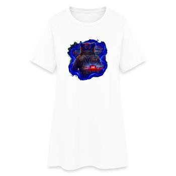 Neon Bear Concert Style Jacket - Women’s T-Shirt Dress - white - Front