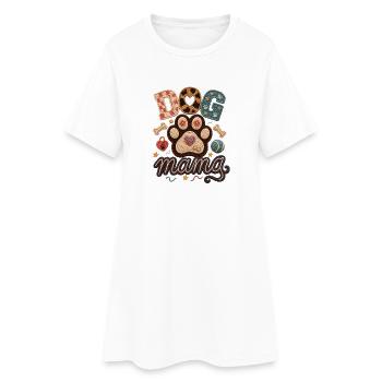 Dog Mom Dogs Mama Heart Dog Paw - Women’s T-Shirt Dress - white - Front