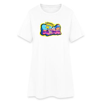 LINA GRAFFITI NAME FOR KID - Women’s T-Shirt Dress - white - Front