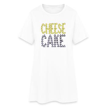 Cheese cake typography - Women’s T-Shirt Dress - white - Front