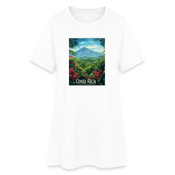 Costa Rica Tropische Landschaft Abenteuer - Frauen T-Shirt-Kleid - Weiß - Vorne
