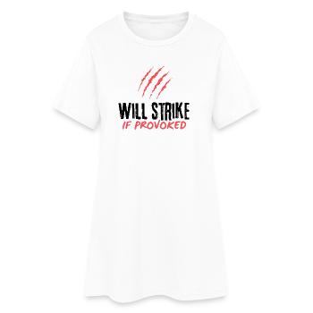 Falls provozierte Krallenspuren - Frauen T-Shirt-Kleid - Weiß - Vorne