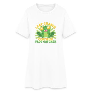 Frog Catcher Leap Chaser Certified Frog - Women’s T-Shirt Dress - white - Front