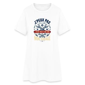 J'peux Pas J'ai Garage - Cadeau Mécanicien Rétro - Robe T-shirt Femme - blanc - Devant