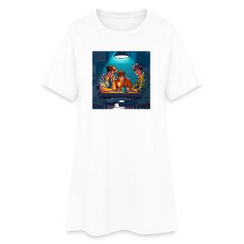 Coopération - Robe T-shirt Femme - blanc - Devant