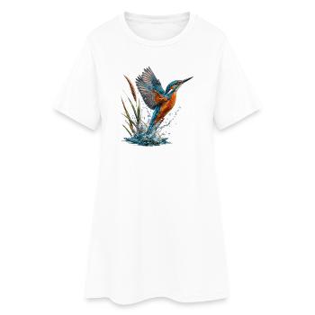 Smaragd-Eisvögel, der rauscht - Frauen T-Shirt-Kleid - Weiß - Vorne