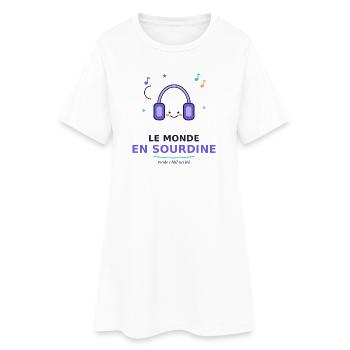 Le Monde En Sour­dine - Chill Actif - Robe T-shirt Femme - blanc - Devant