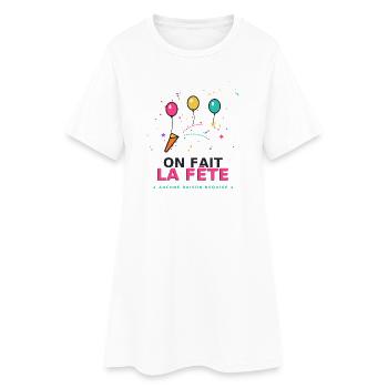 On fait la fête - confettis colorés - Robe T-shirt Femme - blanc - Devant