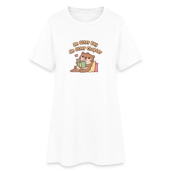 An Otter Day An Otter Chapter Cute Otter Chilling - Women’s T-Shirt Dress - white - Front