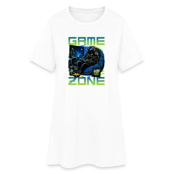 Gamer Gaming Cat Video Game - Women’s T-Shirt Dress - white - Front